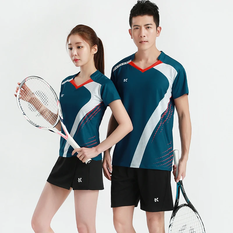 HOWE AO, Женская теннисная рубашка, набор, одежда для бадминтона, Мужская одежда для настольного тенниса, дышащая спортивная рубашка, теннисный Топ