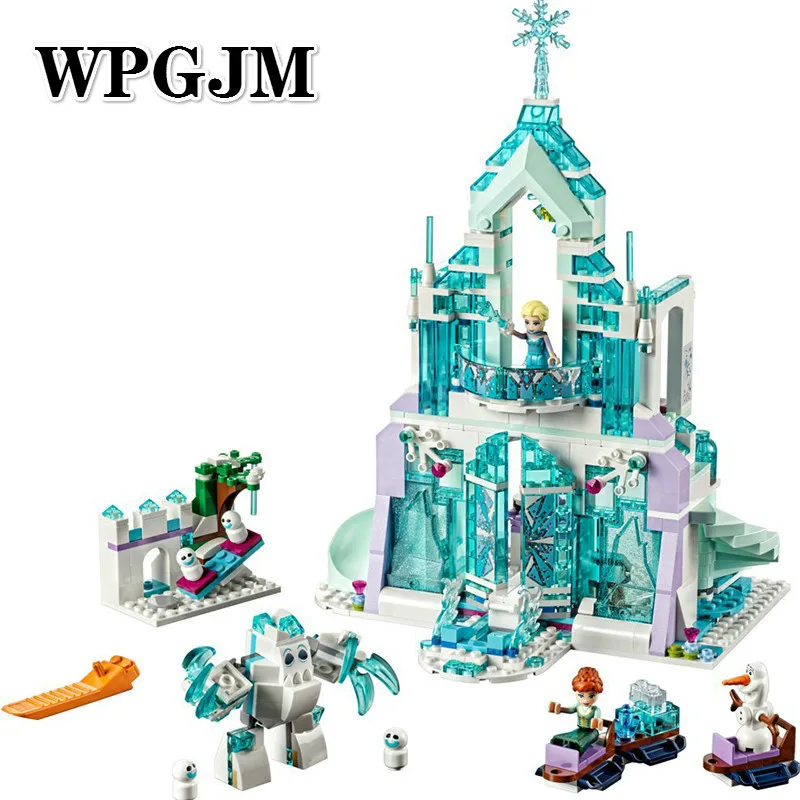 

Elsa Anna Magical Ice Castle Model Building Blocks Cinderella Princess Castle Compatible Legoinglys Friends