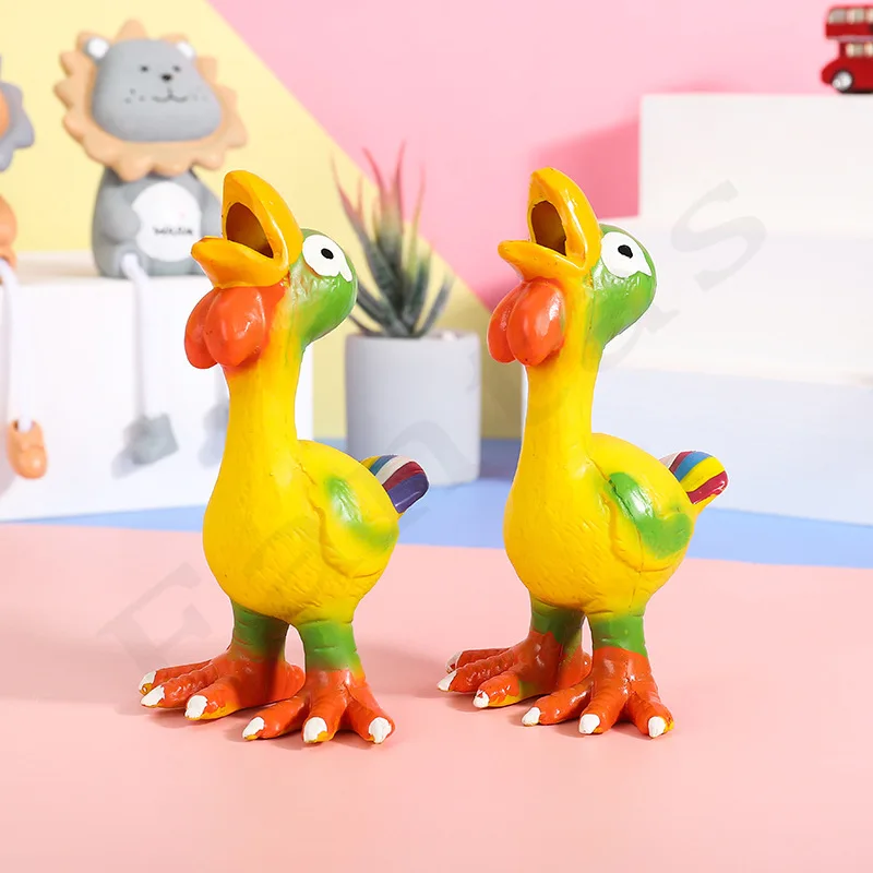 Giocattolo Caldo All'Ingrosso Dell'Animale Domestico Di Stile Lattice Colore Struzzo Strano Discorso Vocale Cucciolo Di Pollo Squeak Giocattoli Morso 