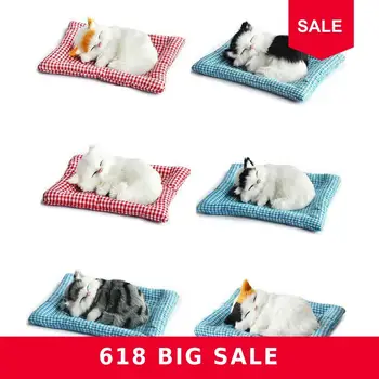 

NEW Car Ornaments Cute Simulation Sleeping Cats Decoration Plush Kittens Children Gifts Toy Automobiles Doll Accessories Lo Y1H0