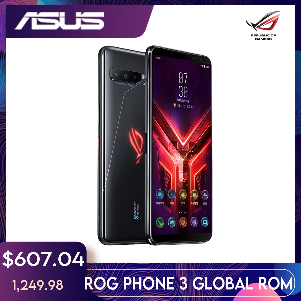 ASUS ROG телефон 3 игровой Snapdragon 865/865plus 12/16RAM 128/256/512ROM 6000 мАч 144 Гц 2sim карты 5G