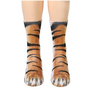 

cosplay Adult Stockings Unisex Animal Foot 3D Print Stocking Cotton Kids Funny Tigers zebra leopards Stocking Couple Party Wear