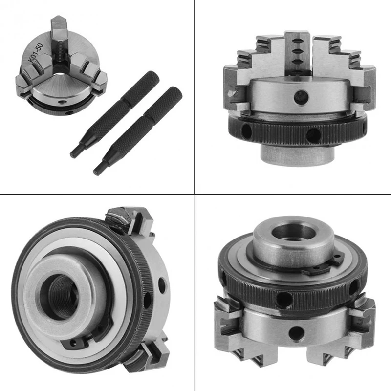 Прокрутка токарный патрон K01-50 50 мм мини ручной деревянный токарный патрон с 3 челюстями и монтажной резьбой Деревообрабатывающие инструменты токарные аксессуары