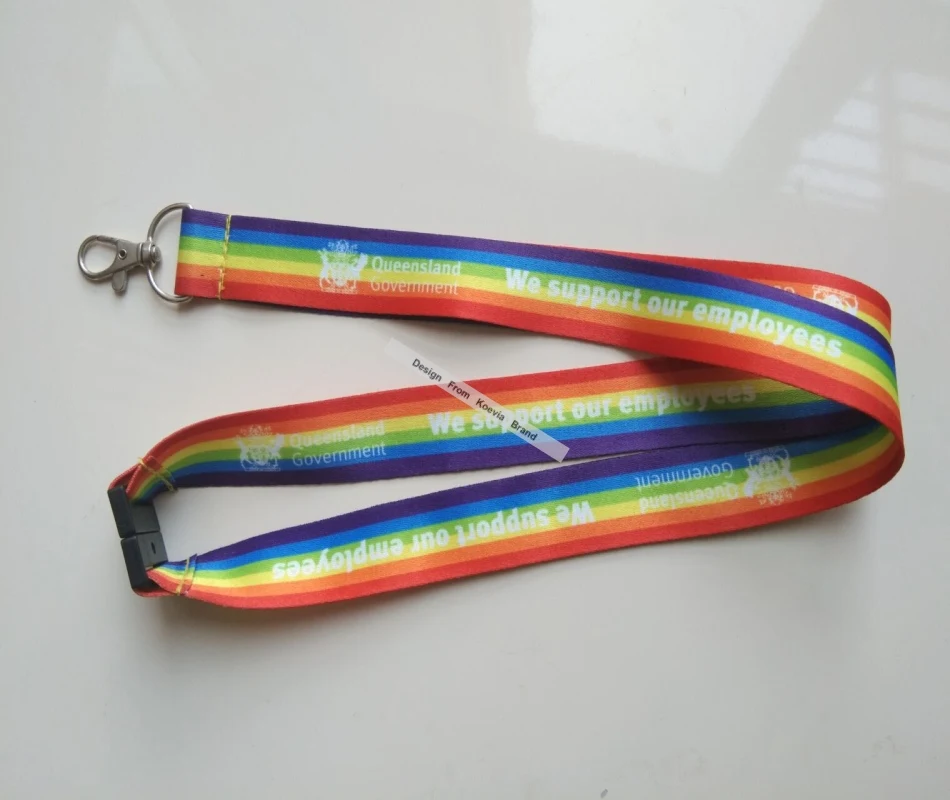

Gay Pride Rainbow Lanyard Custom Accept Personalized Design Print On Lanyard Safety Released Neck Lanyard
