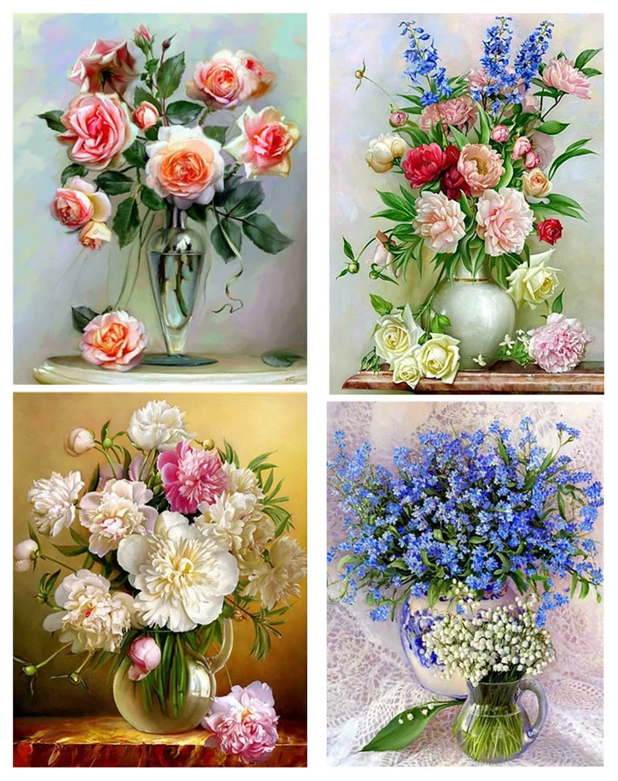 

Diamond DIY Diamond Painting Diamond Embroidery Round Diamond Flower Landscape 5D Home Decoration