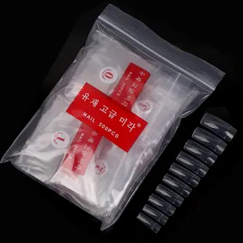 

Transparent Full Fake Nails 500 Pieces Transparent Full Stickers A Transparent Half Stickers French Transparent Nails
