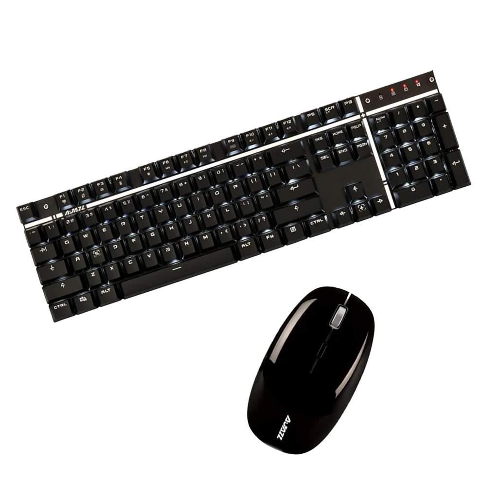 2.4Ghz Wireless LED Keyboard and Cordless Mouse Combo for PC Laptop Computer Desktop Ergonomic LED Backlight Mouse Keyboard