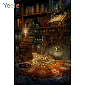 

Vintage Magic Witchcraft Book Bookshelf Halloween Backdrop Photography Background For Photo Studio Photophone Photozone Shoot