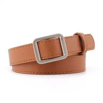 

Classical Fashion Leather Belts For Women Waist Belt No Pin Buckle Harajuku Cinturon Mujer Ceinture Femme Punk Military