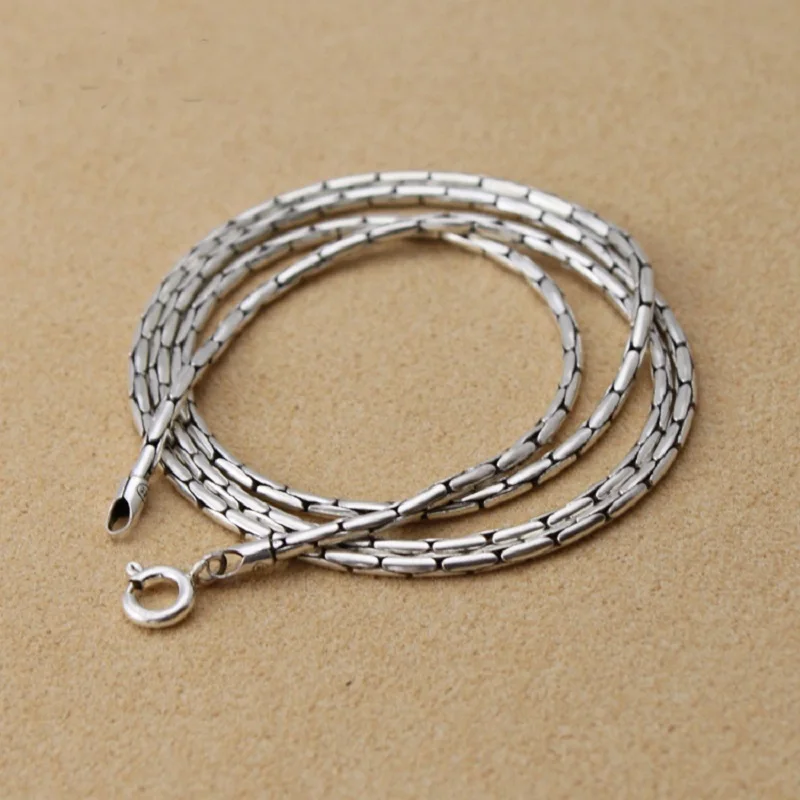 Real Silver Round Snakeskin Necklace Men Women Thai Snack Bone Chain Male S925 Jewerly | Украшения и аксессуары