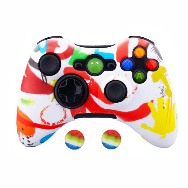ZOMTOP защита для переноса воды с принтом кожи для Microsoft Xbox 360 проводной/беспроводной контроллер силиконовый чехол Крышка крышки - Цвет: Graffiti E