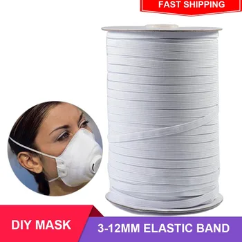 

200m 3mm Mouth Mask Elastic Band Mask Rope Elastic Cord Rubber Band String Mask Ear Cord for Mask Making DIY Mask Accessories