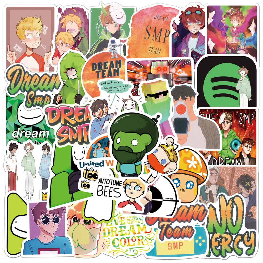 10 30 50 100pcs dream smp graffiti stickers cartoon decals kids toy waterproof diy laptop suitcase notebook phone car sticker stickers aliexpress