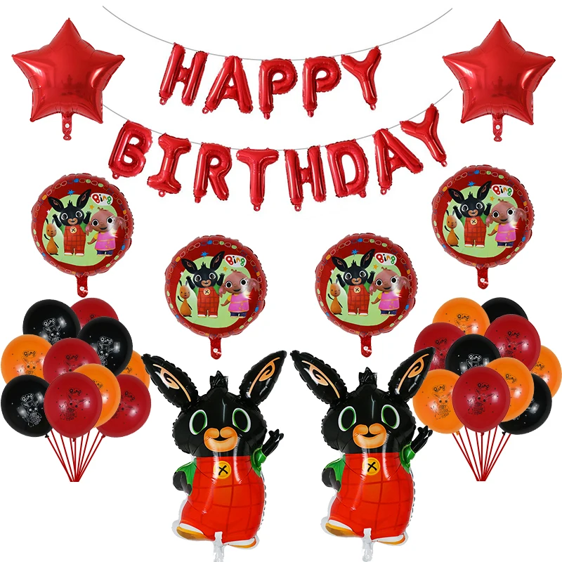 38 шт. мультяшный кролик Bing Bunny фольгированный шар животные латексные шарики для день рождения украшения для тематических вечеринок детские игрушки поставки воздушные шары - Цвет: Темно-синий