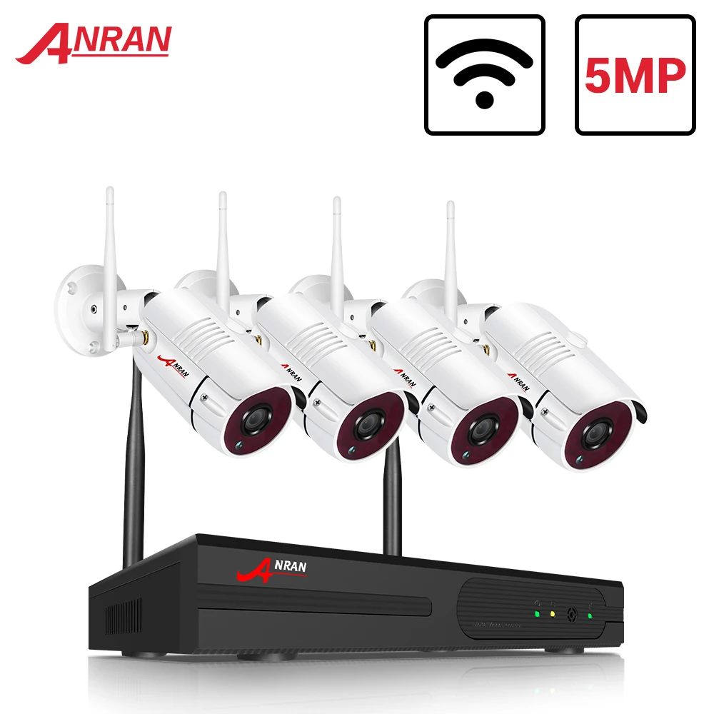 ANRAN 5MP Wireless NVR Kit Security Camera System 1920P Outdoor CCTV Video Surveillance Video Recorder Kit IR-CUT Waterproof