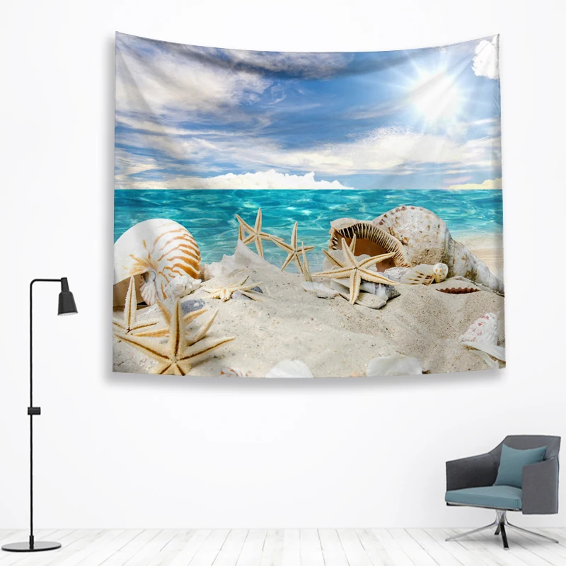 В виде ракушки стены Ttapestry висячие украшения богемный пляжный коврик фермерский дом Декор общежития МАНДАЛА ГОБЕЛЕН колдовство хиппи