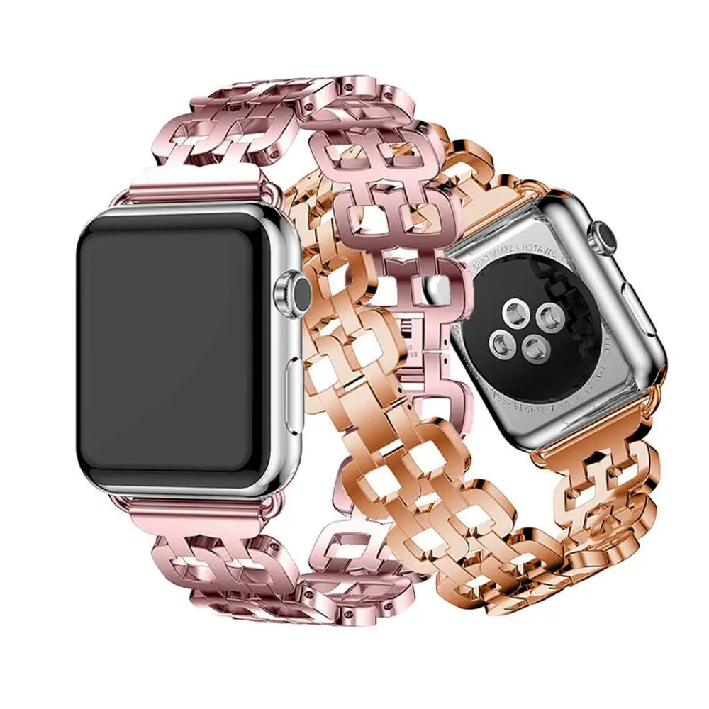 Ремешок из нержавеющей стали для Apple Watch 38 мм 42 ремешок с металлическими звеньями