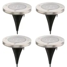4 шт. СВЕТОДИОДНЫЕ светильники на солнечной батарее Powered Disk pathway огни Открытый водонепроницаемый подсветка для сада для двора колода газон патио