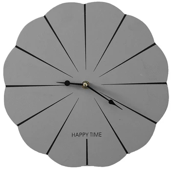 

Simple Modern Wall Clock Wooden Flower Living Room Wall Clocks Personality Free Punch Zegar Na Sciane Home Decoration EF50WC