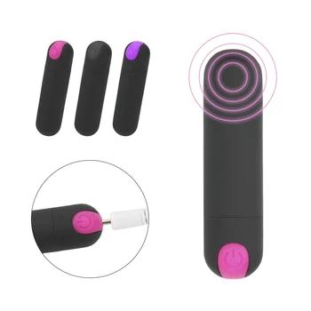 USB Rechargeable Mini Bullet Vibrator Strong Vibration G-spot Massager 10 Speed Powerful  Bullet Vibrator Sex Toys for Women 1