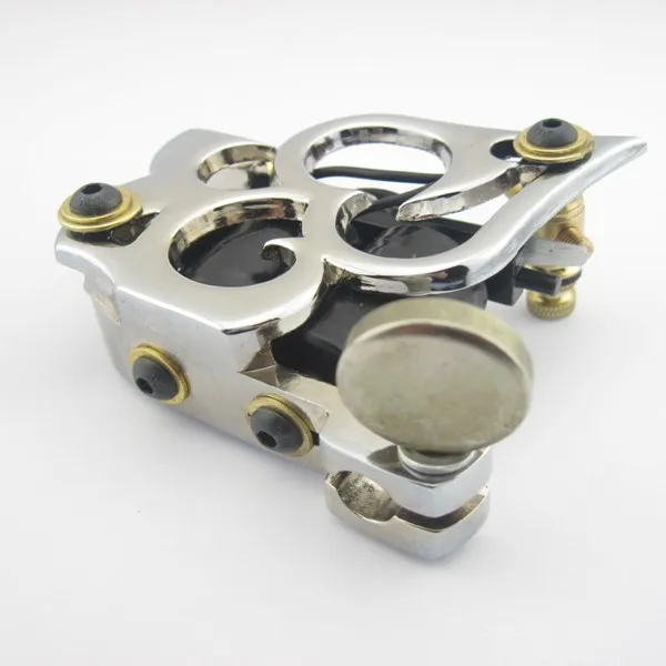 One Silver Top Tattoo Machine Gun 10 Wraps Coil For Kit Power Set Tattoo Tools Supply CEM09