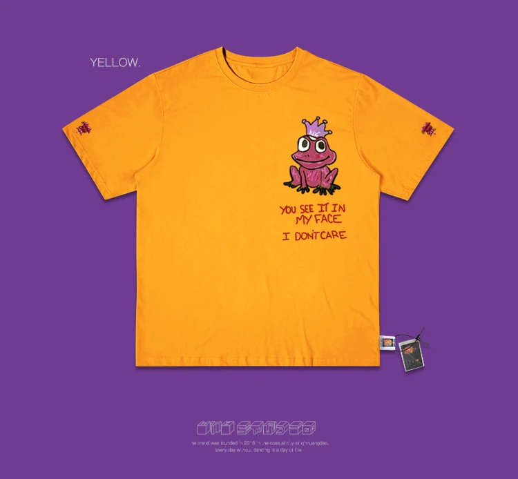 Wang Be Ill Ins Studio Ins Exceed Fire настоящая Куртка Tide брендовая футболка с коротким рукавом женская Милая лягушка рука Мужская