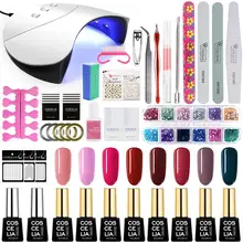 Маникюрный набор для нейл-арта 8 шт. 8 мл Гель-лак 36 Вт УФ/светодиодный лампа верхнее Базовое покрытие впитывающий лак маникюрные инструменты