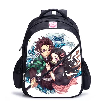 

16 Inch Demon Slayer Kimetsu No Yaiba School Bag for Kids Girls Boys Backpack Children School Sets Pencil Bag Toddler Mochila
