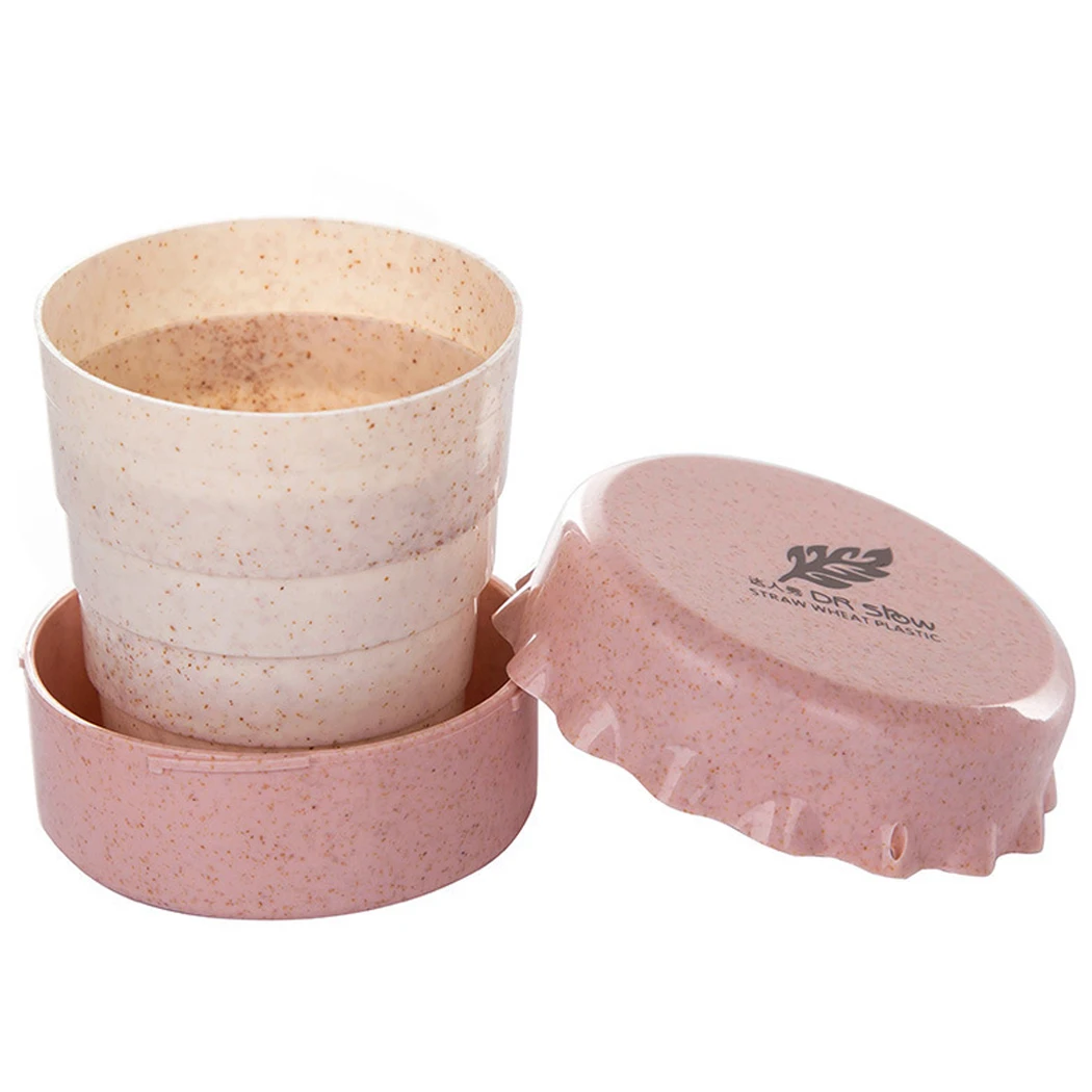 Wheat Straw Plastic Travel Coffee Mug Creative Collapsible Drinking Cup Water Utensils | Дом и сад