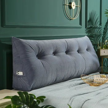 

European Removable Bedside Velet Cushion Triangular Bed Backrest Pillow for Couple Soft Large Waist Sofa Cushion