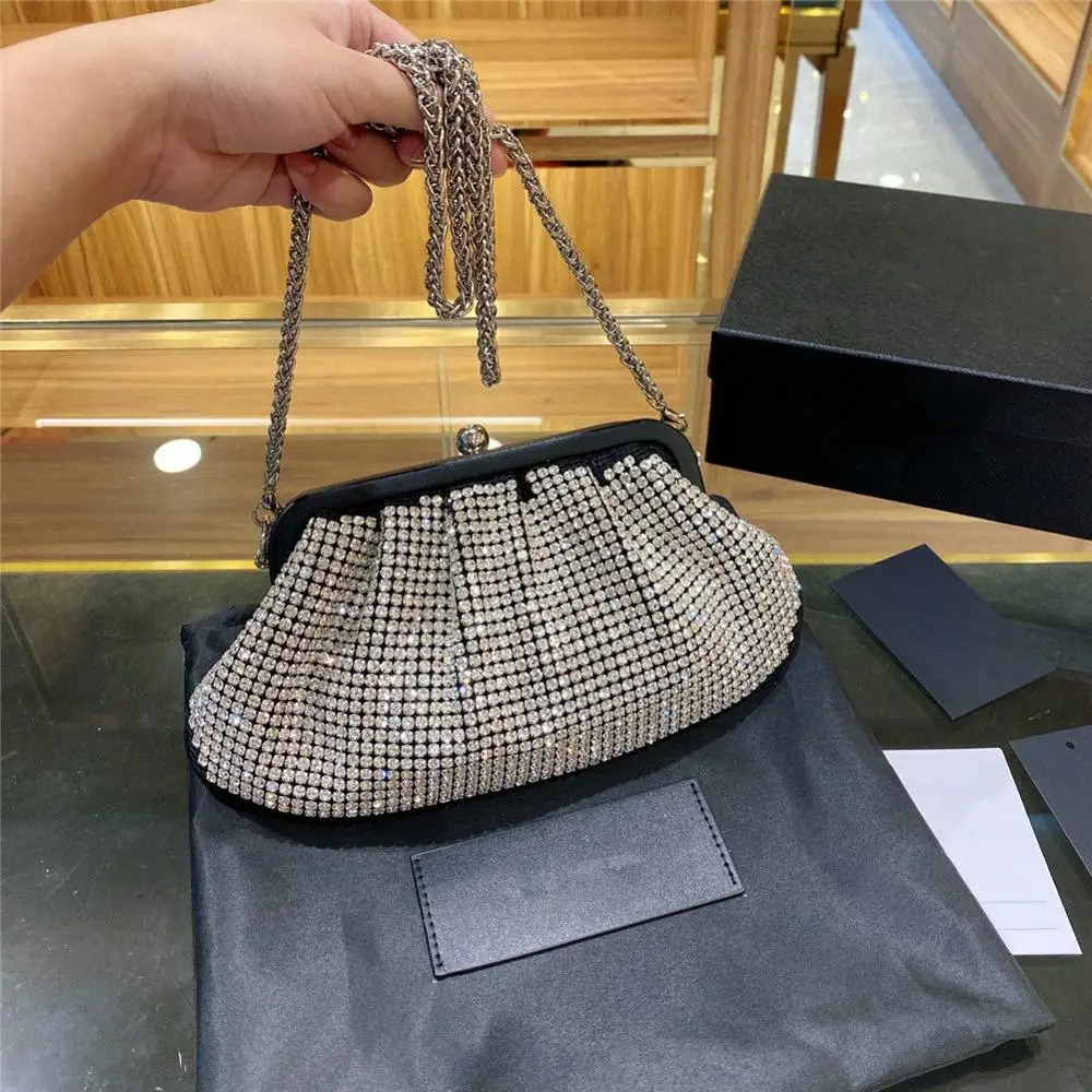 

Ladies Shiny Diamond Evening Bag Retro Bag Party Bag Ladies Beaded Chain Messenger Bag Shoulder Bag