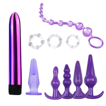 Vibrator Anal Plug Combination Butt Plug Set Vibrating Anal Beads Kit Prostate Massager Sex Toys For Women Men Anus Stimulator 2