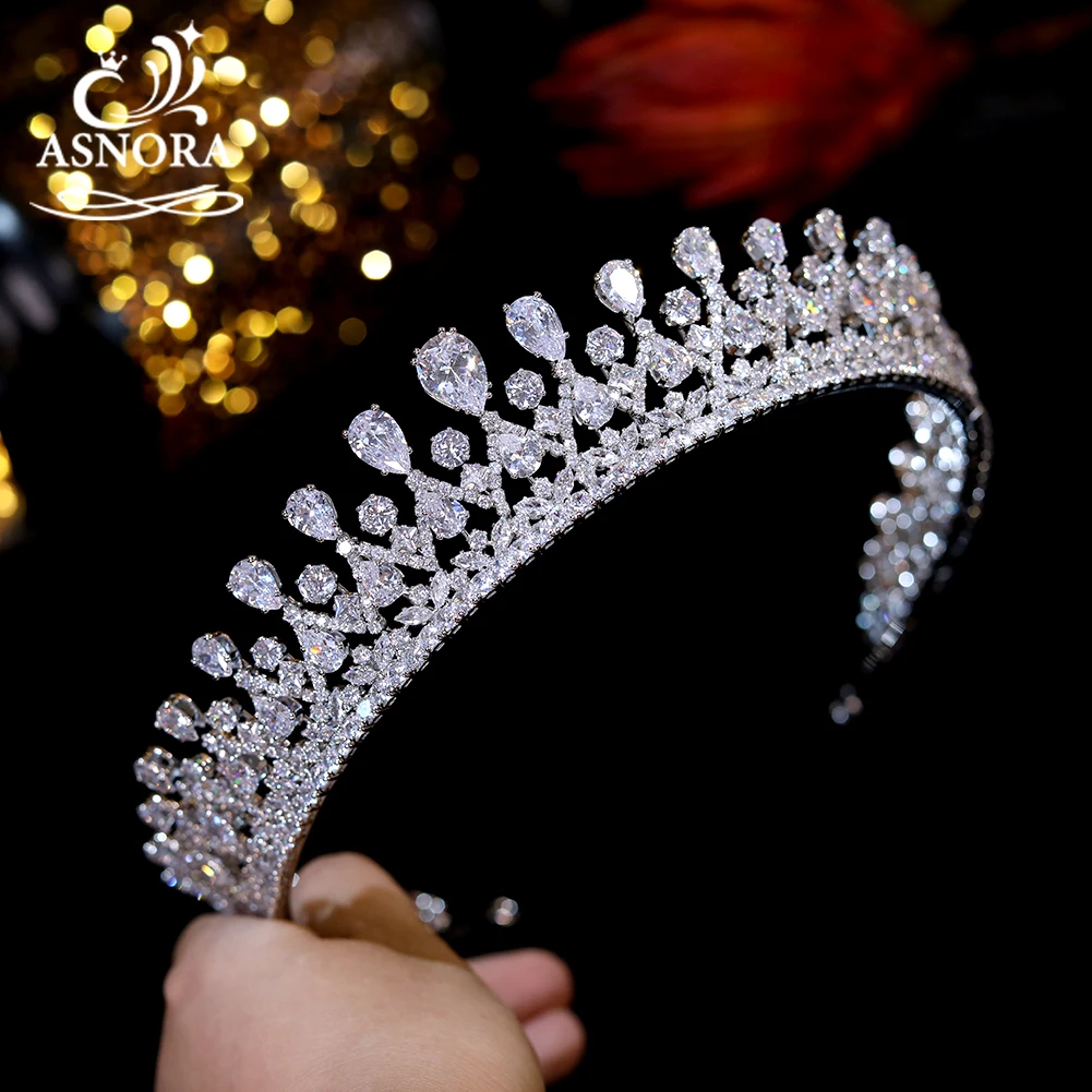 Zirkonia Braut Tiara Diadem Lexa in Silber