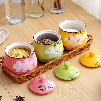 

Seasoning Box Set Household Combination Salt Shaker Seasoning Box Kitchen Supplies Seasoning Jar Ceramic Seasoning Jar Seasoning