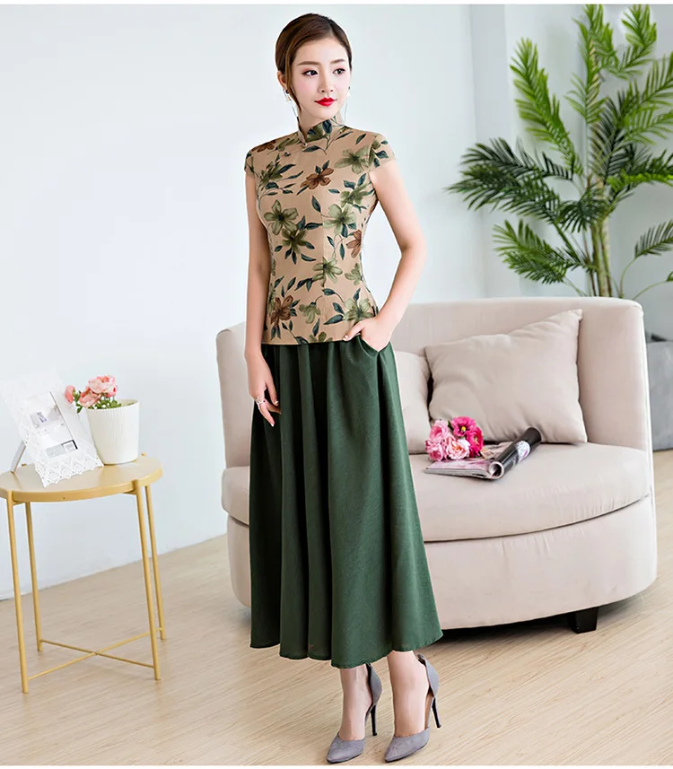 Длинные свежая модная Cheongsam для любителей литературы и искусства для похудения Детский жакет из денима для девочки; Slim Fit платье чонсам