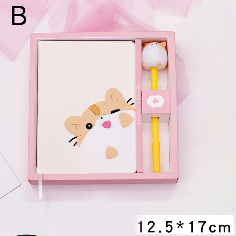 

Cartoon Cute Notebook Cats Notepad Cute Diary Book Set Imitation Leather Wireless Binding Notebook OUJ99