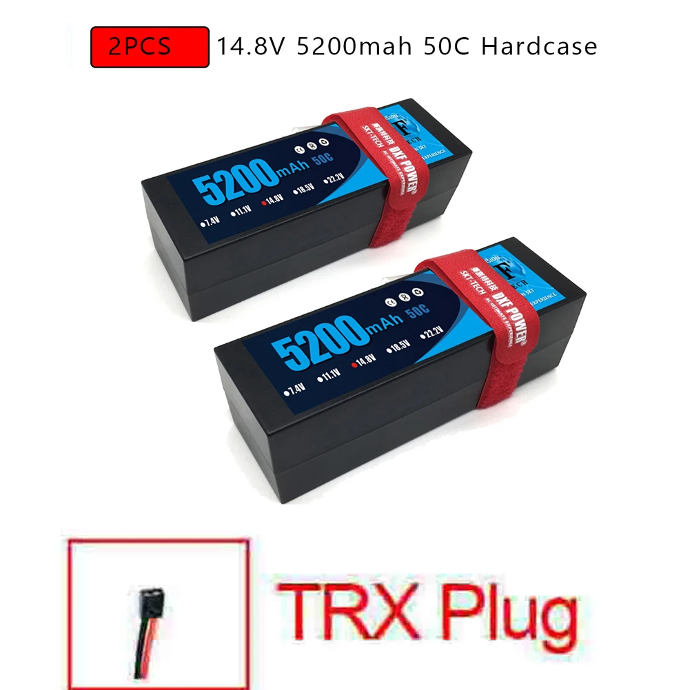 DXF 7,4 V 14,8 V 2S 4S 6500mAh 5200mAh 50C 60C Max 100C 120C LiPo аккумулятор 2S 4S HardCase для 1/8 1/10 RC модель автомобиля Slash Emaxx - Цвет: 2PCS4S5200HARDTRX