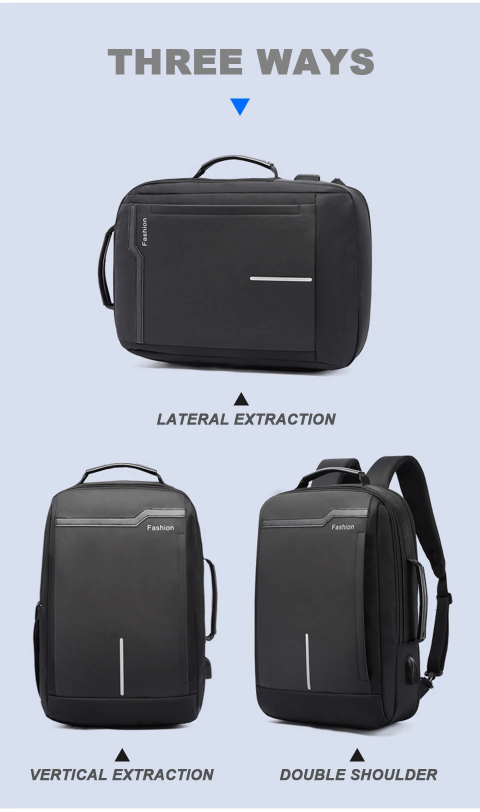 Laptop Backpack 15.6 Inch Men's Business Waterproof Notebook Bags Pack Travel USB Charging Male School Bagpack Anti Theft RFID (11)