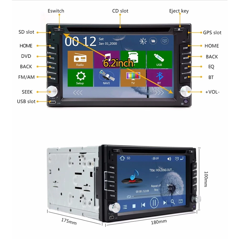 2 Din Quad/Octa Core 800*480 Android 8,1 автомобильный Радио gps/A и FM RDS/Bluetooth/музыка и видео плеер для Honda CRV подходит для Civic City