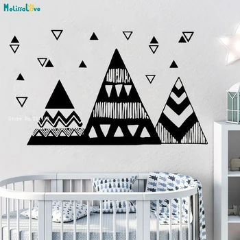 

Geometric Large Size Three Mountains Wall Stickers For Kids Boys Decor Building Sdlf-adhesive DIY Decals Unique Gift YT4532