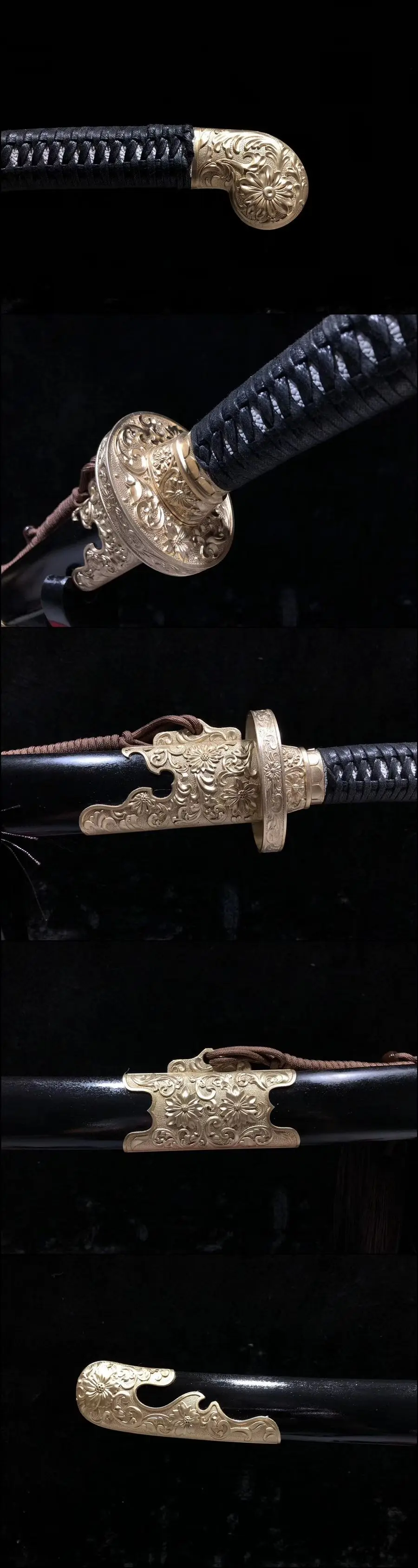 Handmade Chinese Wushu Sword Sharp T10 Clay Tempered Steel KungFu Dao Ebano Handle Sheath Saber Full Tang