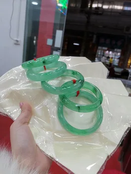 

Real Myanmar green jade bangles handcarved lucky flower jadeite jade round bracelet emerald jade bracelets jade jewelry