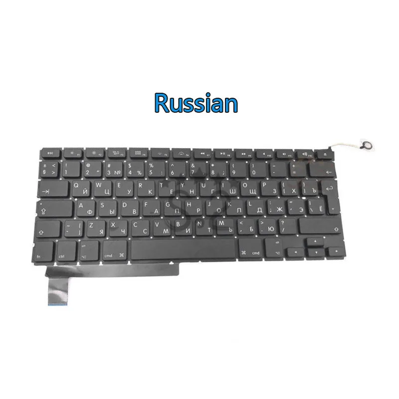 Russian A1286 Франция/немецкий/Италия/Испания/русский/Корея/Великобритания/США Keyoard для Macbook Pro 1" Keyborad 2009-2012 года - Цвет: Russian