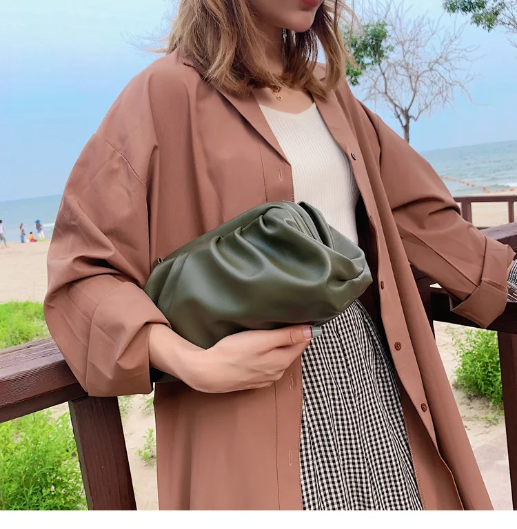 Модная женская сумка-мессенджер, простая сумка из искусственной кожи на плечо для женщин, плиссированный дизайн, женский клатч, сумка-мессенджер