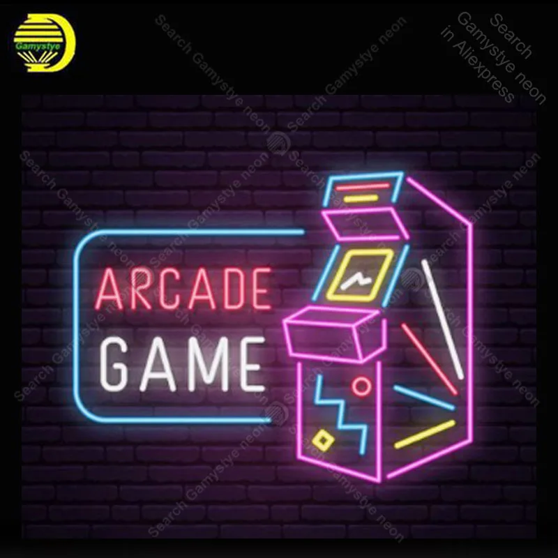 Неоновая вывеска аркадная игра неоновая лампочка для гаража ручная работа