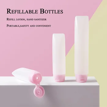 

30ml/50ml Empty Bottle Frosted Soft Refillable Plastic Lotion Tubes Squeeze Cosmetic Packaging Facial cream flip cover hose