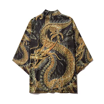 

Japan Kimono Men Yukata Women Top Print Kimono Cardigan Men Sun protection Shirt Beach Thin Casual Blouse Kimono Cosplay