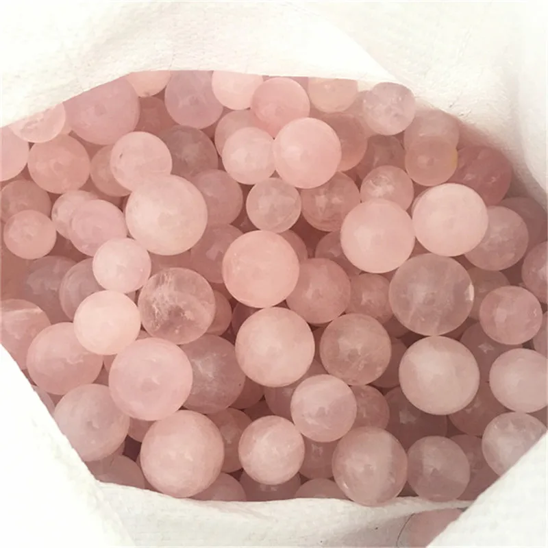 Healing Kristall natürlich rosa Rose Quarz Edelstein Ball Weissagung Kugel 20XJ 
