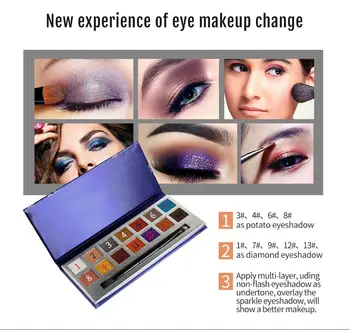 

14 colors eye shadow palette light of dumb light of nude palette smoked black shadow flash powder eye shadow brush paint suit