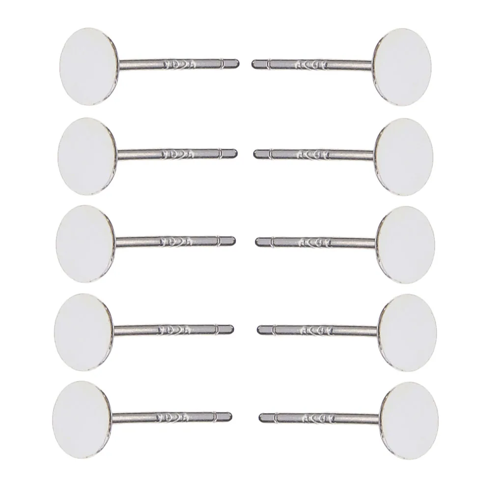 5 Paris Handmade DIY Earrings 925 Sterling Silver Ear Stud Post Flat Pad Jewelry Making Crafts